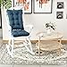 The Gripper Twill Jumbo XL Non-Slip Rocking Chair Cushion Set with Thick Padding, Includes Seat Pad & Back Pillow with Ties for Indoor Living Room Rocker, 17x17 Inches, 2 Piece Set, Sapphire