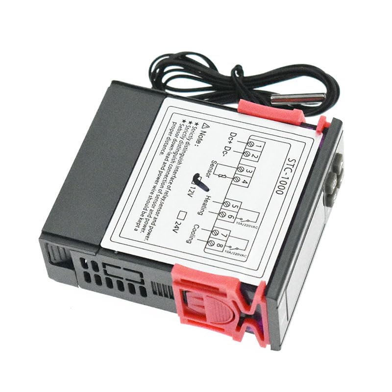 4PCS STC-1000 Digital Temperature Controller AC 10A 110V-220V Digital LED Temperature Controller Heating Cooling Centigrade Thermostat 2 Relays Output with NTC Sensor Probe (12V)