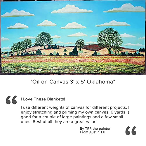 Creative Mark Unprimed Cotton Duck Deluxe Canvas Blankets - Large Canvas Blanket For Painting, Drawing, Stretching & More! - [12Oz - 54" X 6 Yards] #TOP1