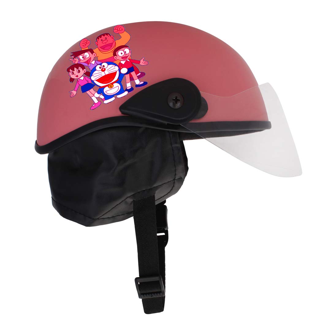 Sage Square Junior Adjustable Doraemon Kids Helmet for Safety and Comfort (3-12 Years) (Pink Glossy) (Non-Motorized) Car & Motorbike
