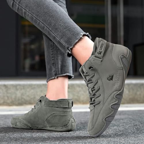 Men's Casual Suede Lace Up Flats Chukka Ankle Boots Orthopedic Slip On Shoes for Women Handmade High Top High Boots Outdoor Walking Sneakers Slip-on Lightweight Non-Slip Driving Chukka Boot Unisex3