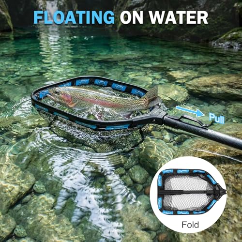 Image of PLUSINNO Fishing Backpack with Fishing Gear Fishing Net, Waterproof Tackle Backpack with Rod Holders, Tackle Box, Lures, Tools, Pliers & Accessories, Fish Gifts for Men