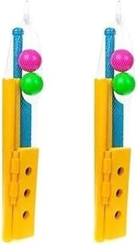 PEBBLE HUG Kids Cricket Set, Plastic Cricket Set, Cricket Bat Stumps and 2 Cricket Balls, Play Toys Children Set Gift Sports, Indoor Outdoor Garden Play Toy