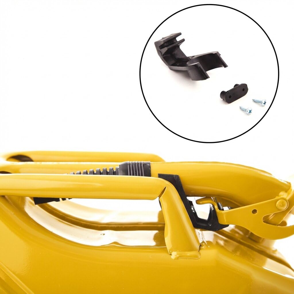 BW® Bidón de combustible de metal para gasolina, 5 x 20 litros, con boquilla Amarillo RAL 1018 Certificado TÜV y homologación UN Fabricado en Europa