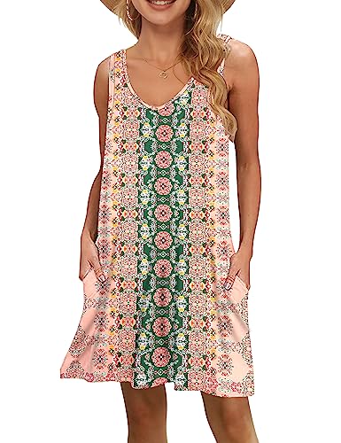 Vestido de playa sin mangas MISFAY de flor rosa para evitar el calor con estilo