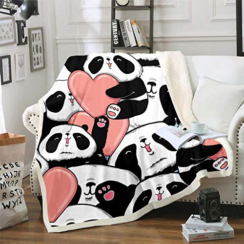 Couverture pour enfants panda mignon plaid lit bébé 127x152cm