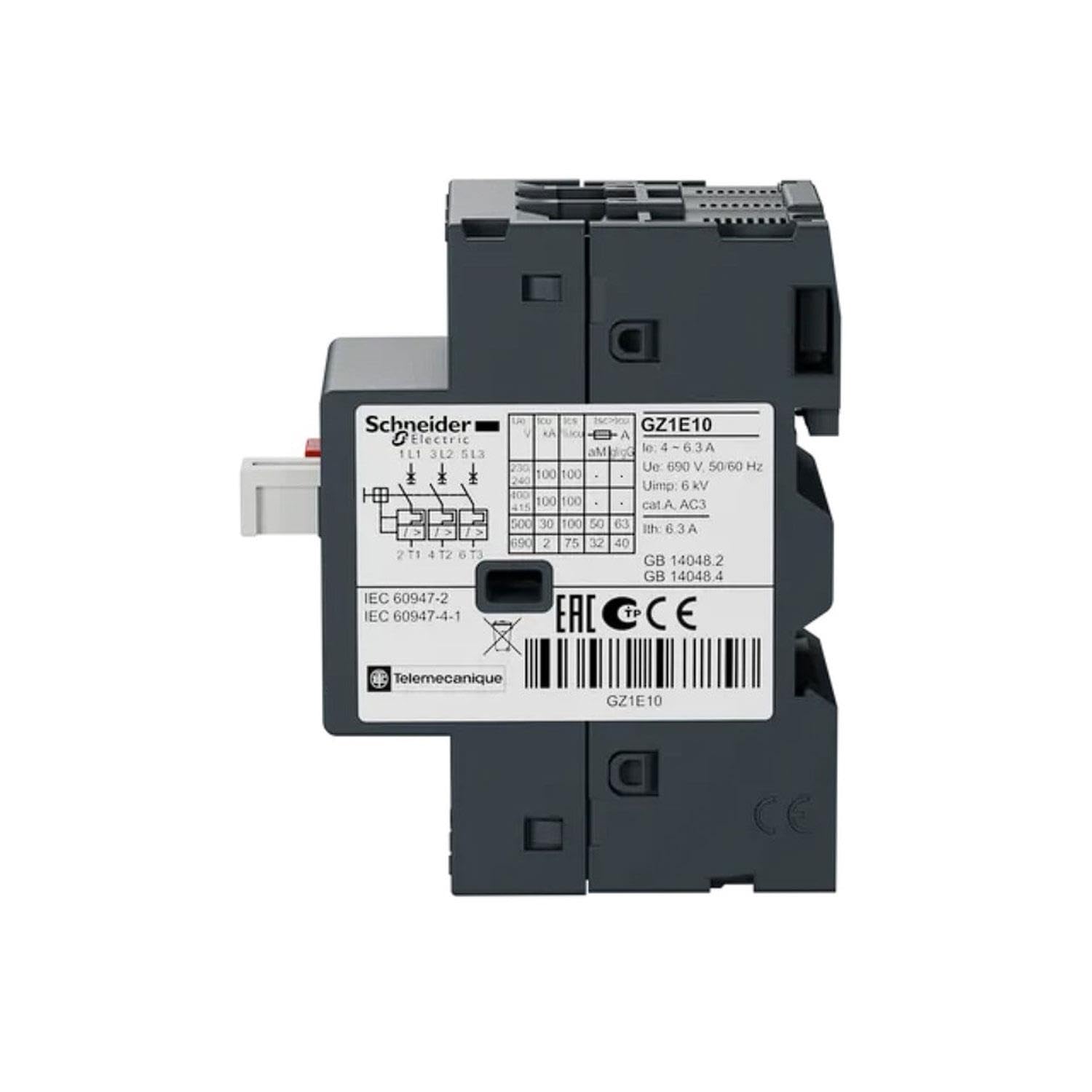 Schneider gz1e10 4 – 6.3 easypact televisores Motor Interruptor automático, Color Blanco