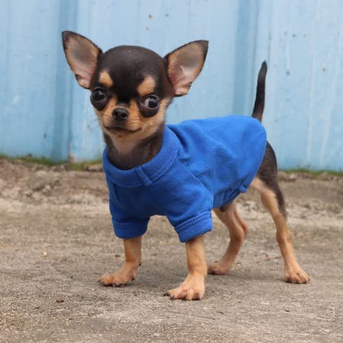 Lophipets 100% Cotton Dog Tee Shirt For Small Dogs Teacup Chihuahua Yorkie Puppy Clothes-Blue/Xxs #TOP5