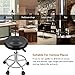 KKTONER PU Leather Modern Round Rolling Stool with Footrest Height Adjustable Spa Drafting Salon Tattoo Work Massage Stools Task Chair Small (Black)