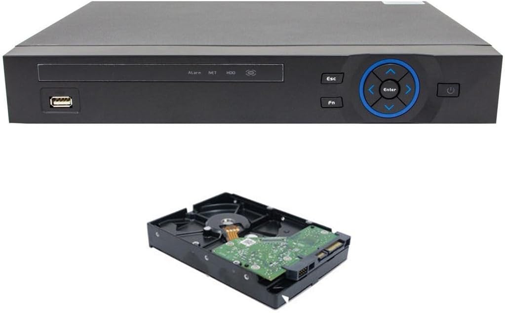 4 Channel Tribrid Security Surveillance DVR with Analog @960H and HD-CVI and 2 IP Channels @up to 1080p ALL IN ONE - 1TB HARD DRIVE