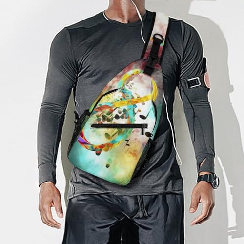 Morrales Sling Bag con diseño musical para senderismo miniatura 7