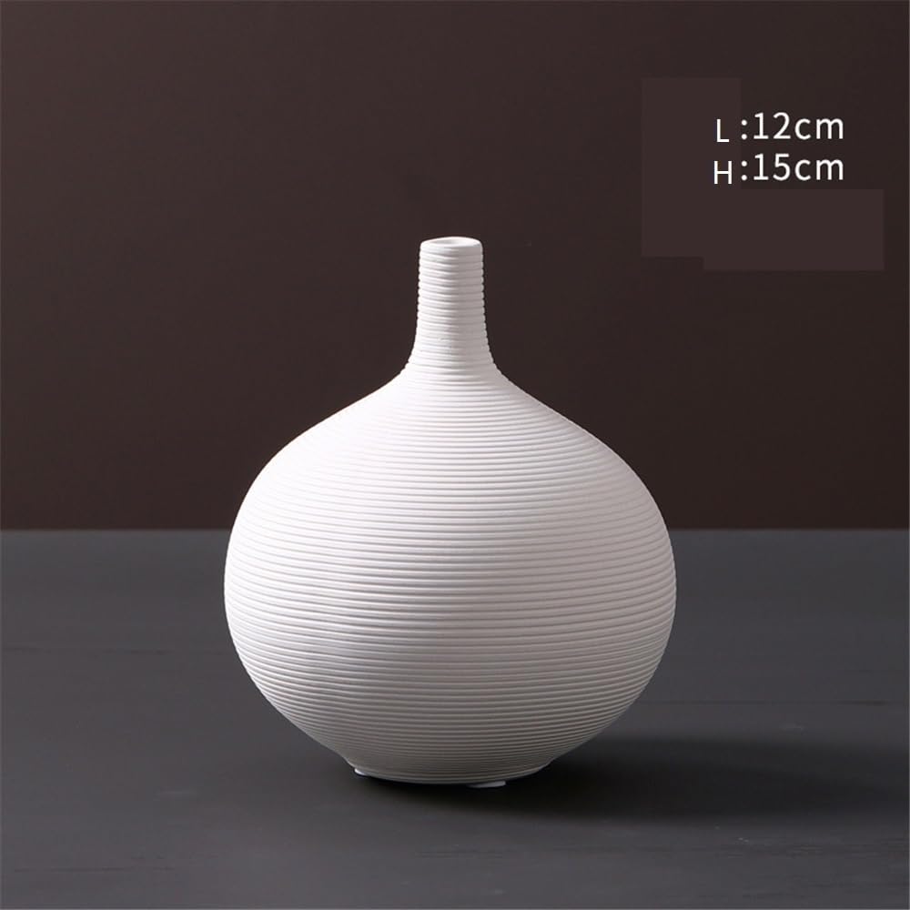 Wazon, Wazon Biały Vintage Ceramiczny Aranżacja Salon Hydroponiczna Kompozycja Kwiatowa Dekoracja Kwiatowy(M)