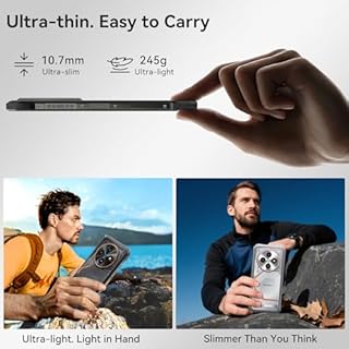 Blackview FORT 2 Rugged Smartphone Android 15, 245g/10.7mm Rugged Phone Unlocked, 24GB + 128GB/2TB, 6.56" HD+ 90 Hz, Dual AI Cameras 16MP + 13MP, IP68/IP69K/Dual SIM/NFC/Glove Mode Waterproof Phone