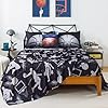 ADASMILE A & S 6 Pieces Basketball Comforter Set Twin Black Basketball Bedding for Boys Kids Teens Sport Bed in A Bag Comforter with Balls Sheets All Season Sports Themed Bed Set for Home Decor #2