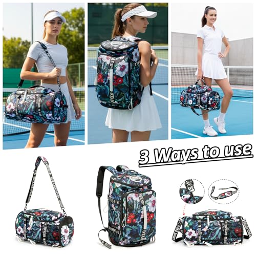 Image of Gym Duffle Bag Backpack,4‑Way Waterproof with Shoe Compartment Travel Hiking Laptop