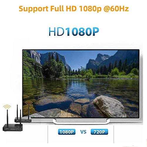 HDMI Wireless Extender, Ansten 660ft /200m Wireless AV Transmiiter and Receiver with Loop-Out Support 1080P@60Hz Full HD IR Passback Transmit Video Audio from PC, Netflix, YouTube, Xbox to HDTV/Pro