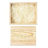 Zainpe Pregnancy Test Wooden Keepsake Box Coming Soon Pine Wood Storage Boxes Star Footprints Baby Announcement to Dad Heart Wings Souvenir Collection Box Crafts for Jewelry Trinkets Accessories Gift