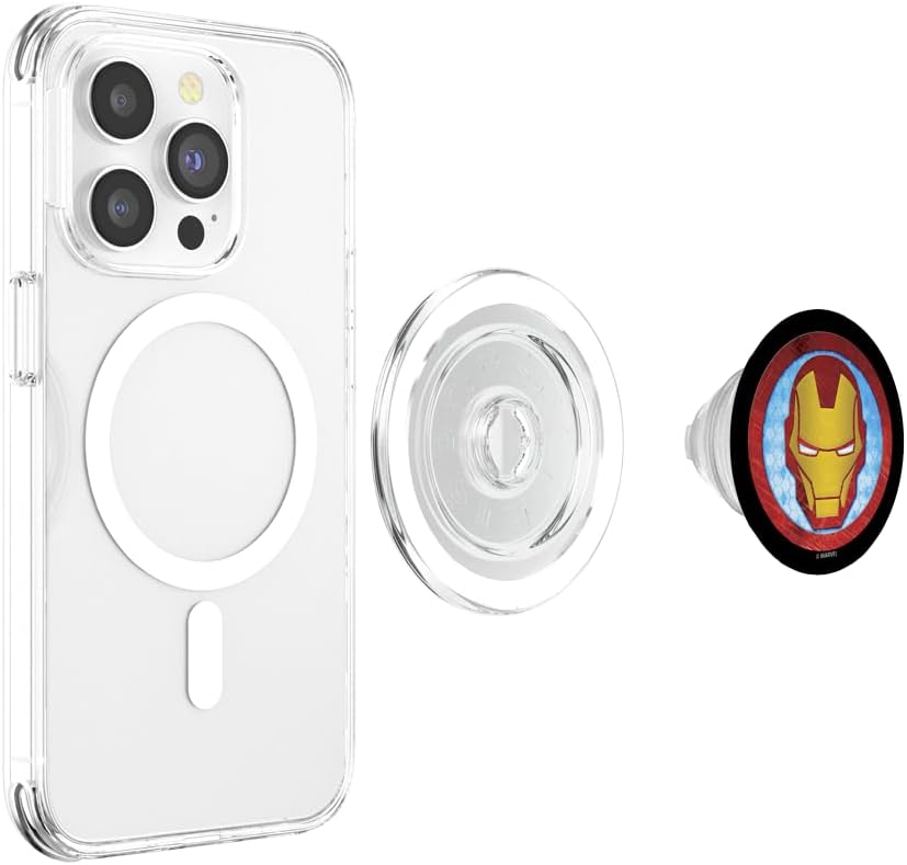 Marvel Iron Man Iconic Mask In Circle PopSockets MagSafe PopGrip for iPhone