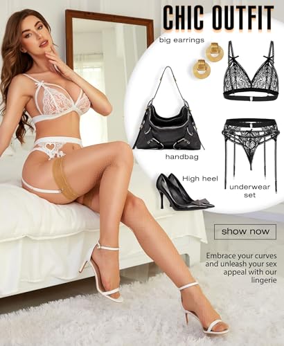 Fishnet Thigh High Stockings Sexy Hold Up Tights Over the Knee Silicone Lace Top Stocking2