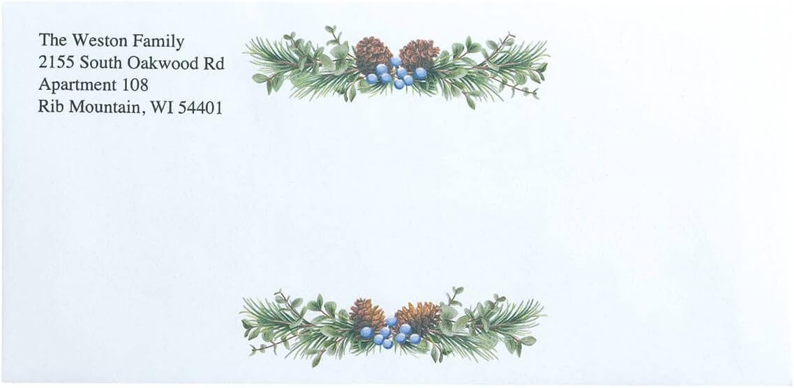Fox Valley Traders Custom Heavenly Peace Christmas Card Set of 20, Card and Front of Envelope Personalization w/Design