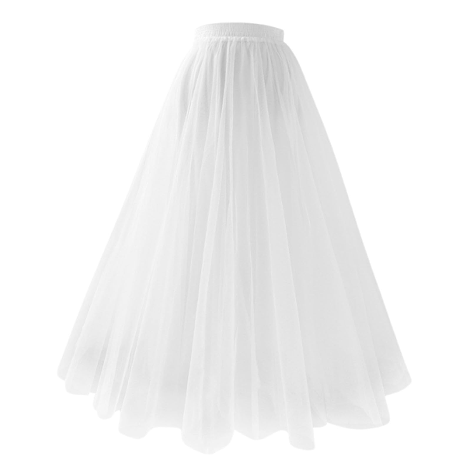 Cokbyavla Adult Tutus,High Waist Sparkly Shorts Pleated Midi Skirt Christmas Dance Costumes for Girls Ball Gown Petticoat Skirt Rave Tulle Underskirt(3White,M)