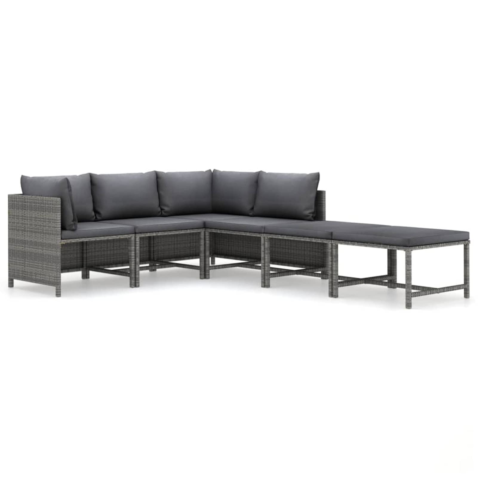 Canapé modulaire 4 places en polyrotin et salon de jardin