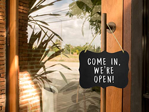 3 Hanging Chalkboard Signs Large 8X10" Acrylic - Double Sided | Standard Chalk & Other Side For Liquid Chalk Marker- Memo Message Sign - Mini Blackboard - Crafts (Advanced Group Corp.) #TOP5