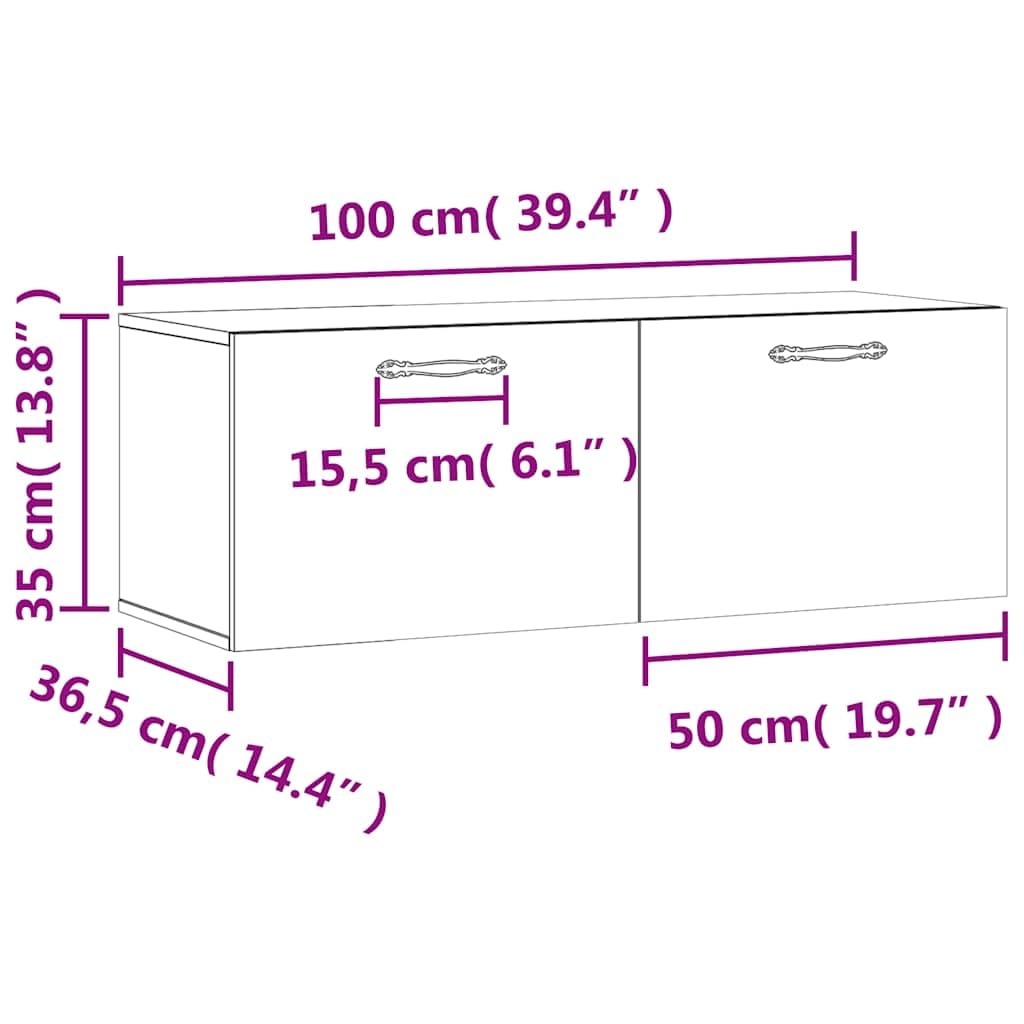 vidaXL Tv-wandmeubel 100x30x30 cm bewerkt hout betongrijs