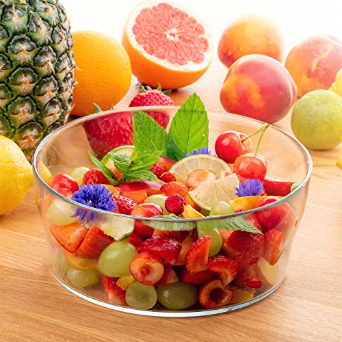 KADAX Glasschale, Salatschüssel, runde Glasschüssel, 19 cm Durchmesser, tiefe Schale für Obst, Salat, Süßigkeiten, stapelbare Obstschale… – Ansicht 4