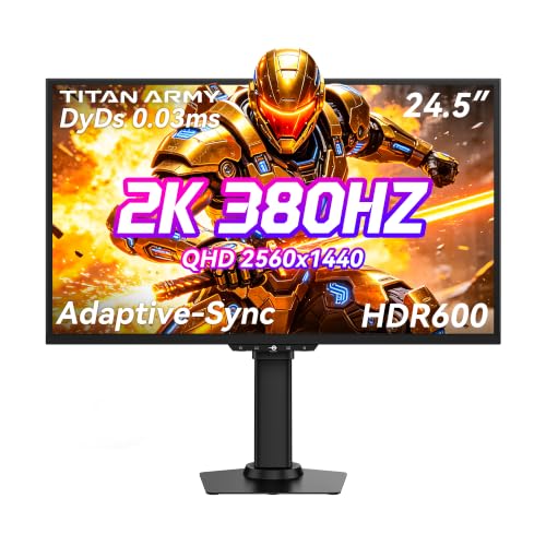 TITAN ARMY 24 Inch Gaming Monitor 380Hz 360Hz 2K 1440P QHD HDR600 Fast IPS