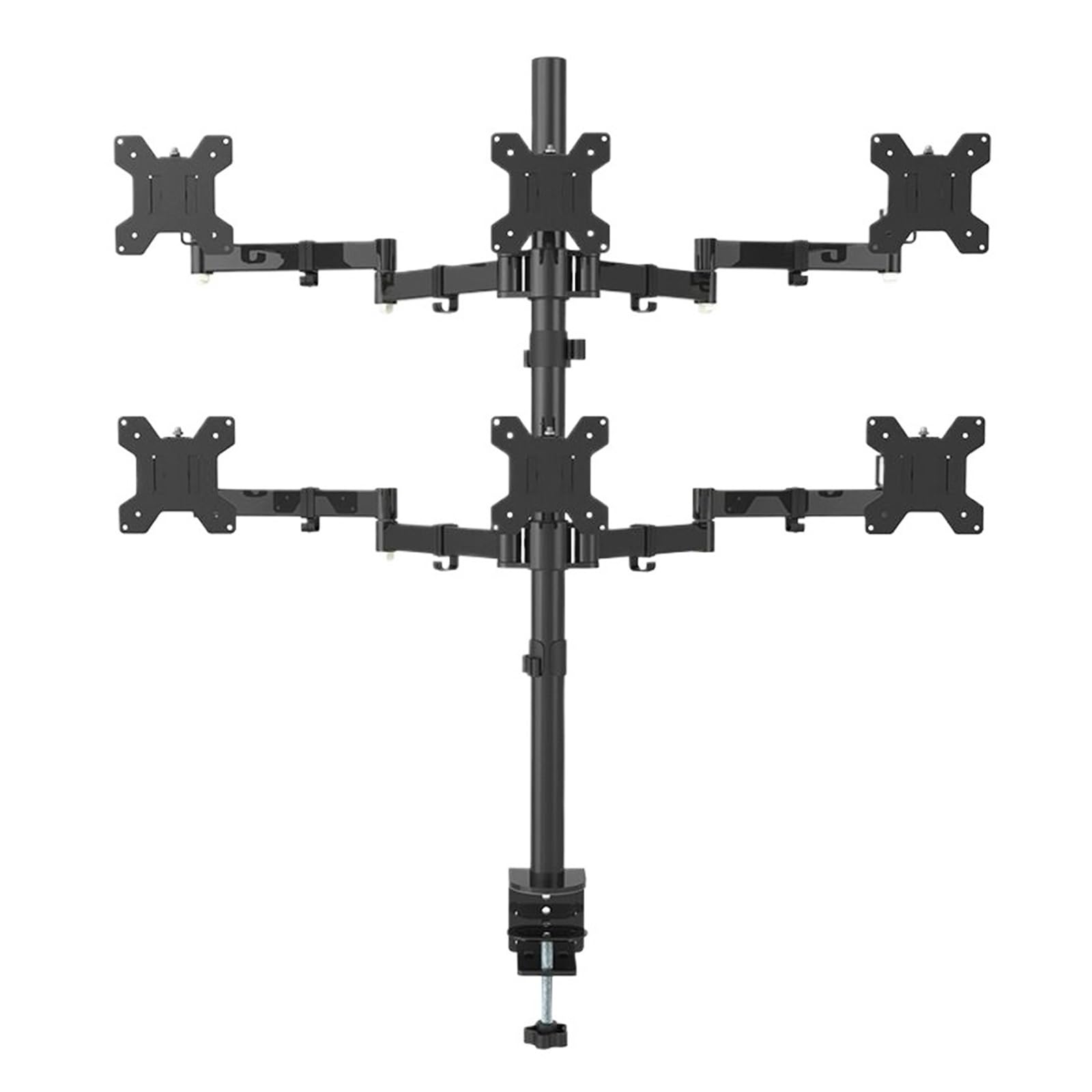 Support de bureau pour six écrans robuste et orientable sans percer votre table