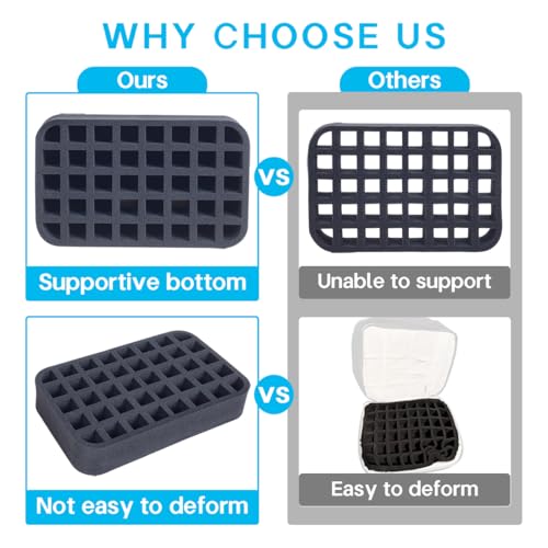 Image of 2 Pack Nail Polish Organizer Holder Foam Pad with Slots for Storage 80 Bottles (15ml /0.5fl.oz) Nail Polish or Essential Oil Tray for Drawers Black