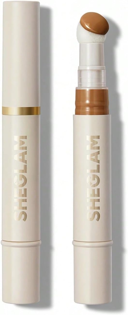 SHEGLAM Complexion Boost Concealer Sponge-Head Applicator Matte Liquid Concealer Long Lasting Brightening Color Corrector Weightless All-Day Long Lasting Hydrating Concealer-Earth