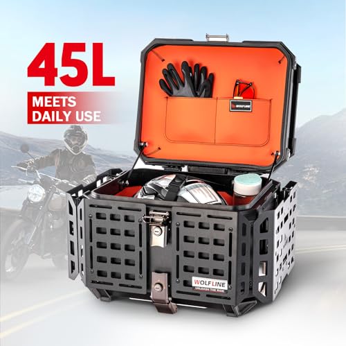 WOLFLINEMOTO Motorcycle Top Case 45L