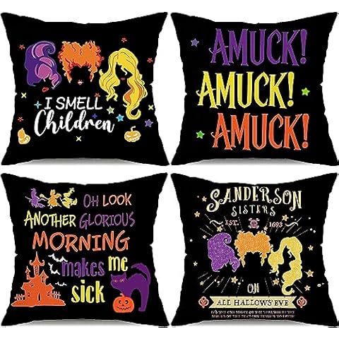 Zeetain Halloween Pillow Covers Set of 4 Cover
