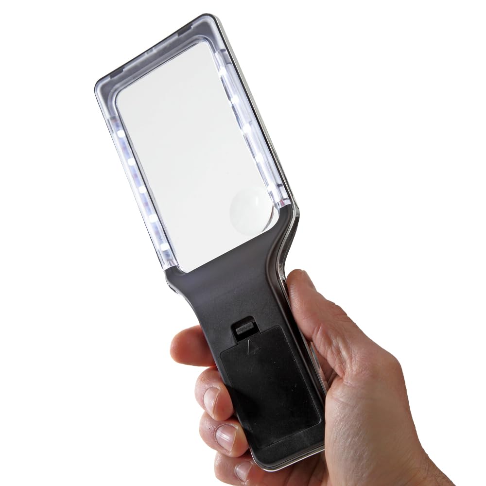 Easylife Lifestyle Solutions Black Easylife Magnifying Glass With Light, Magnifying Glass For Reading With Cleaning Cloth And Storage Pouch L23xw8xd4cm - Fully Guaranteed