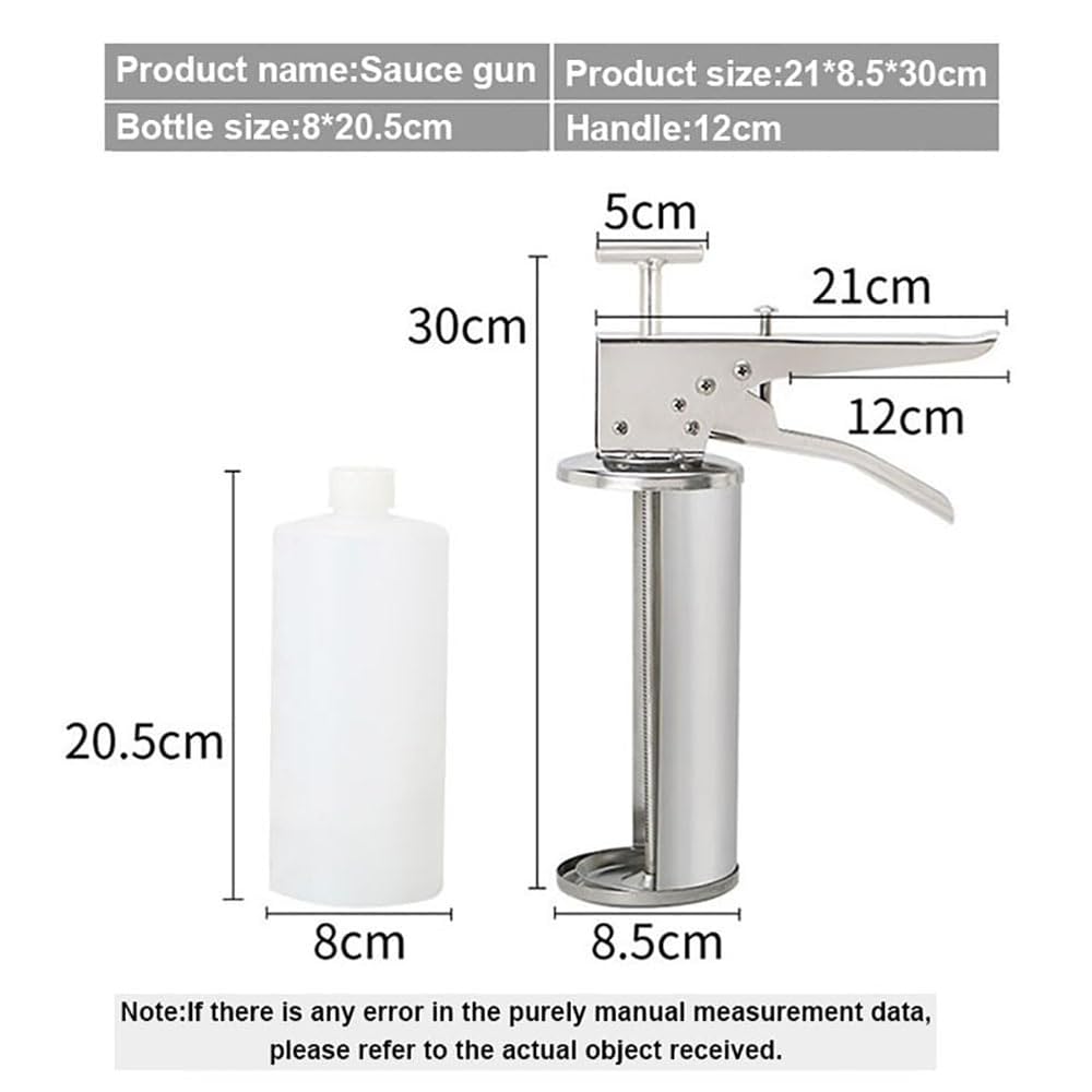 Pistola per salse, dispenser regolabile per condimenti con bottiglie da spremere per ketchup, maionese, ideale per cucina, barbecue, ristorante