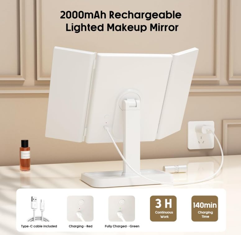 Espejo rectangular de aumento plegable de mesa miniatura 5