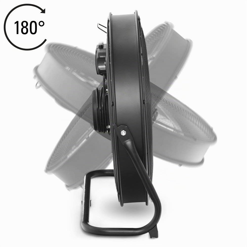 TROTEC TVM 20 D ventilador de suelo 120 W metálico para taller y gimnasio | Ø 50 cm, 3 velocidades, inclinación regulable, funcionamiento silencioso, negro, para hogar, dormitorio y oficina