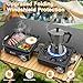 2-Burner Pro Camping Stove,24000 BTU Camp Stove,Foldable Propane Stove Includes Carry Bag,Windscreen Griddle, Portable Stove,Camping Essentials,Suitable For Outdoor Cooking,Tailgating,Grilling (Black)