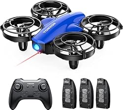 Tomzon A24 Mini Drone para Niños, Dron con 3 Bater...: 【360 ° Protección de Seguridad】El dron para niños de Tomzon tiene una cubierta protectora de 360°, que hace que el dron sea resistente y duradero para evitar lesiones a los niños o mascotas, y una alarma de baja potencia y señal baja le recuerda que ...