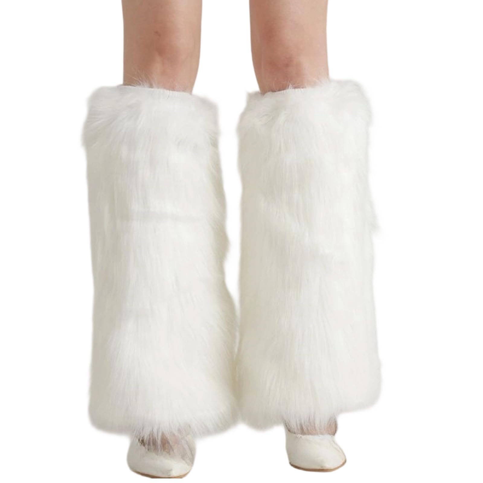 MICFENY Soft Plush Leg Sleeves Thermal Protective Christmas Leg Warmer For Cold Weather Holiday Event Dressingup Accessories