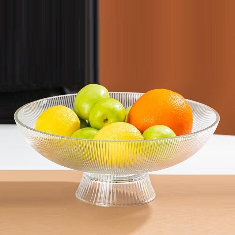 Avastro Striped Storage Tray Bowl for Dried Fruit, Snacks, Pet Supplies, Home Living Room Organiser, Pack of 1