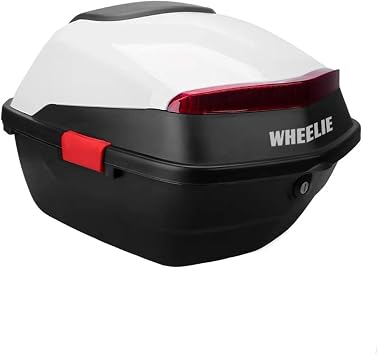 WHEELIE XT88-W 32 Litre Motosiklet Arka  anta Beyaz Parlak Su Ge irmez ABS Top Case  ift Kilitleme  niversal