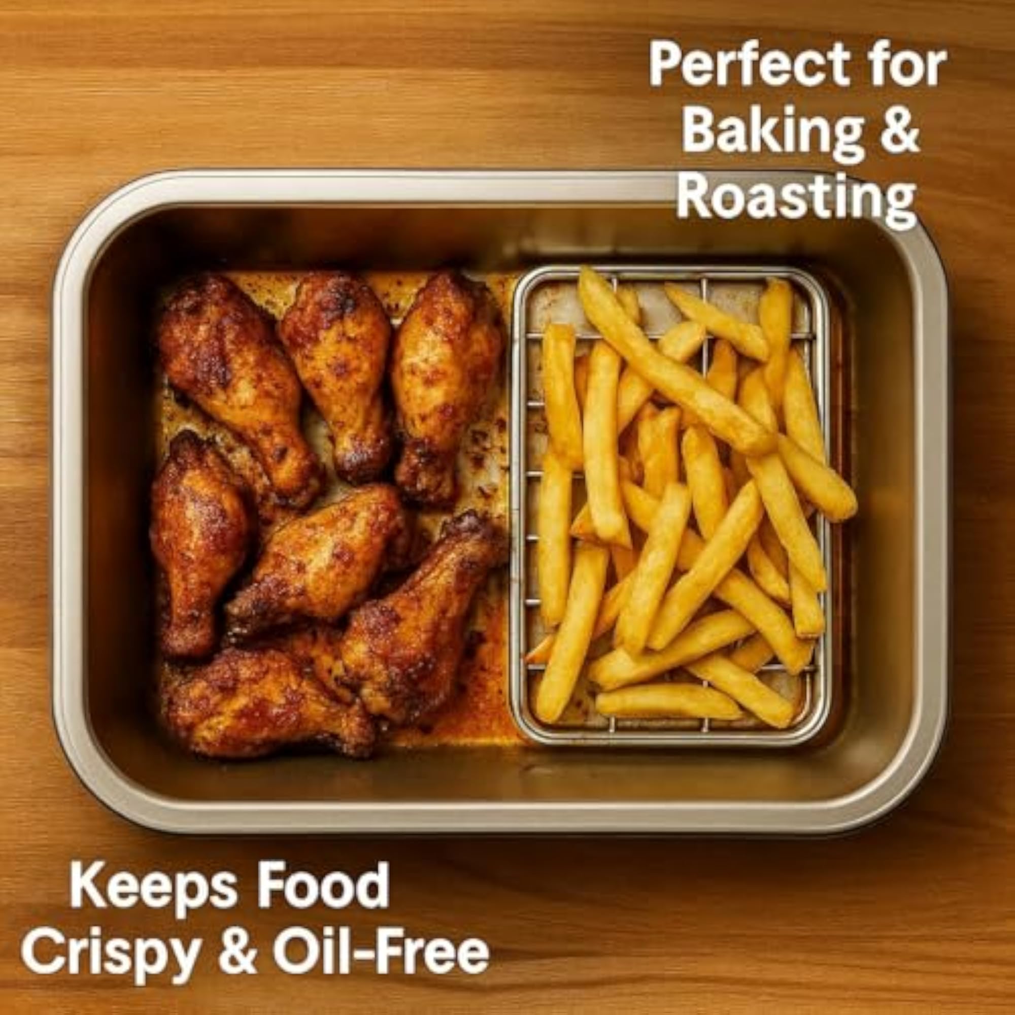 Stainless Steel Fried Food Oil Drip Plate & Cooling Dish Tray