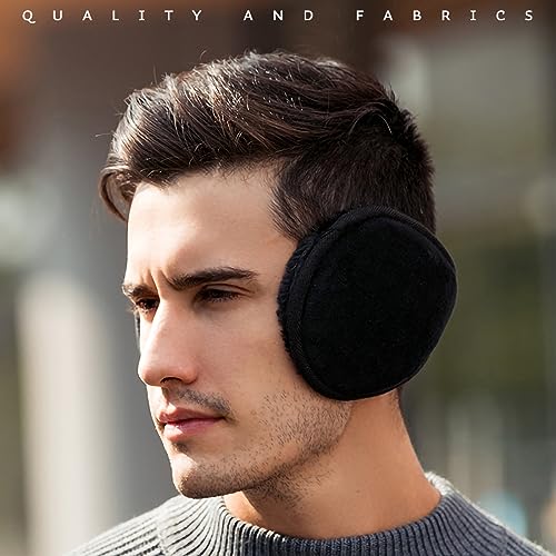 winter men earmuffs big size foldable polar fleece ear warmers women adjustable ear muffs for outdoor activities