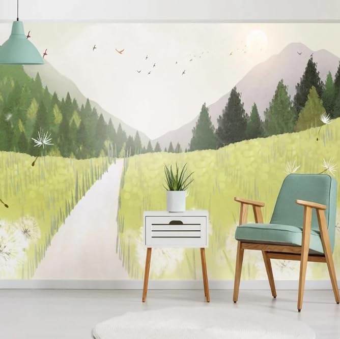 Papier peint photo murales 3D élan forêt paysage pour décoration de salon 250x175cm