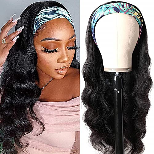higher Body Wave Headband Human Hair Wig 24 Inch Glueless