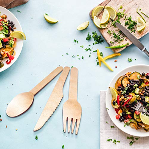 image for Wooden Kinves Heavyweight Compostable Disposable Wooden Cutlery - KITM