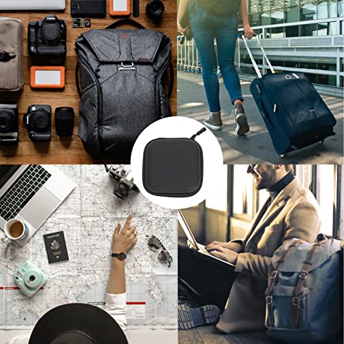 FLYAMAPIRIT Mini Reise Aufbewahrungstasche Organizer für elektronisches Zubehör für USB-Kabel, SD-Karten, Smartphone-Ladegerät Reißverschluss usw. (Schwarz)